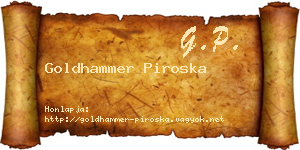 Goldhammer Piroska névjegykártya